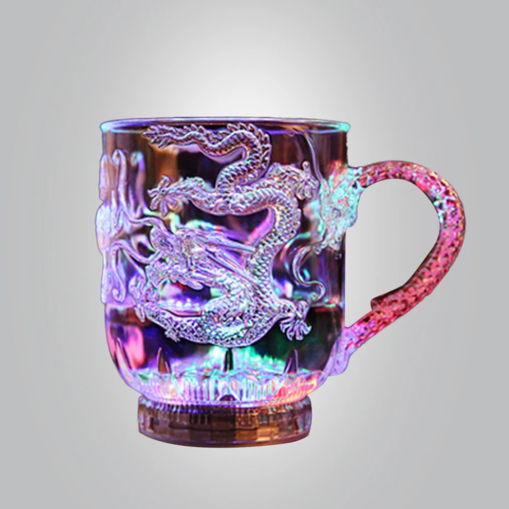 Novelty Magic LED Dragon Inductive Rainbow Color Cup Night Lights Luminous Multicolor Glow Supplies for Party Bar Decor Lamp