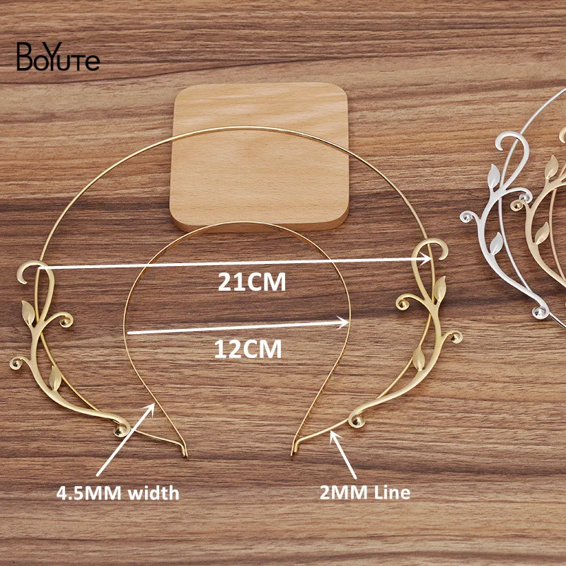 BoYuTe (2 Pieces/Lot) 210MM Metal Headband Crown Tiara Base Welding 125MM Vine Diy Hair Jewelry Accessories Materials