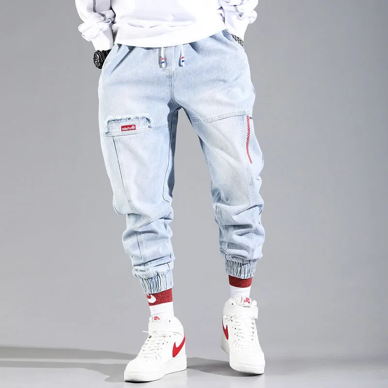 Streetwear Hip Hop Cargo Pants Men\'s jeans Cargo Pants Elastic Harun pants Joggers Pants In Autumn and Winter