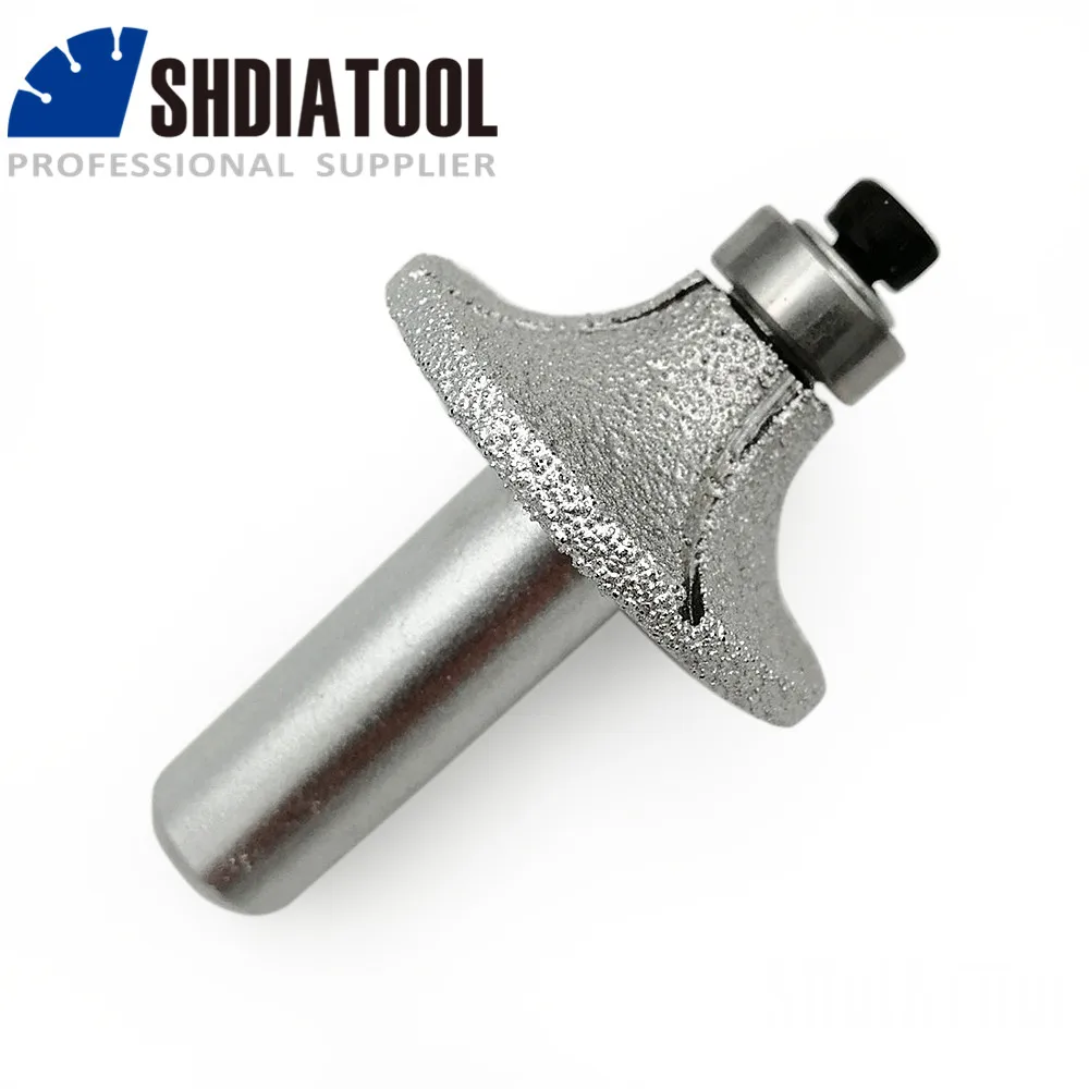 SHDIATOOL No.9 Vacuum brazed diamond router bits for stone, Radius 2mm, 12.7mm shank for edge profile