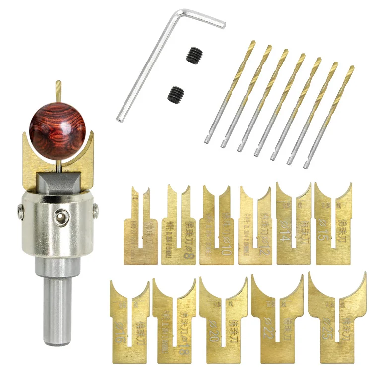 6-25mm Wooden Bead Make Drill Bit Carbide Ball Blade Woodworking Milling Cutter Molding Tool Buddha Router Bit Drills Set