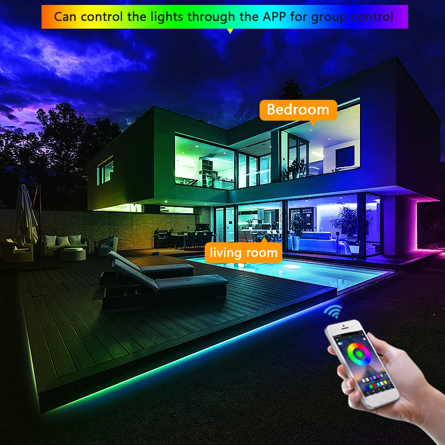 LED z Bluetooth diody na wstążce 15M RGB 2835/5050 SMD elastyczna wstążka wodoodporna dioda LED RGB 5M 10M taśma LED DC 12V kontrola aplikacji