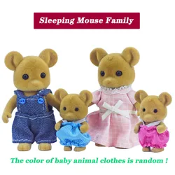 2022 New Children's Toys 1/12 Furniture For Doll Miniatures Animal Figurines Sleeping Mouse Family Diy Dollhouses Toys For Girl