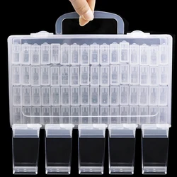 64Bottles Transparent Storage Box Practical Plastic Case Diamond Painting Accessories Bead Jewelry Storage Box Organizer Tools