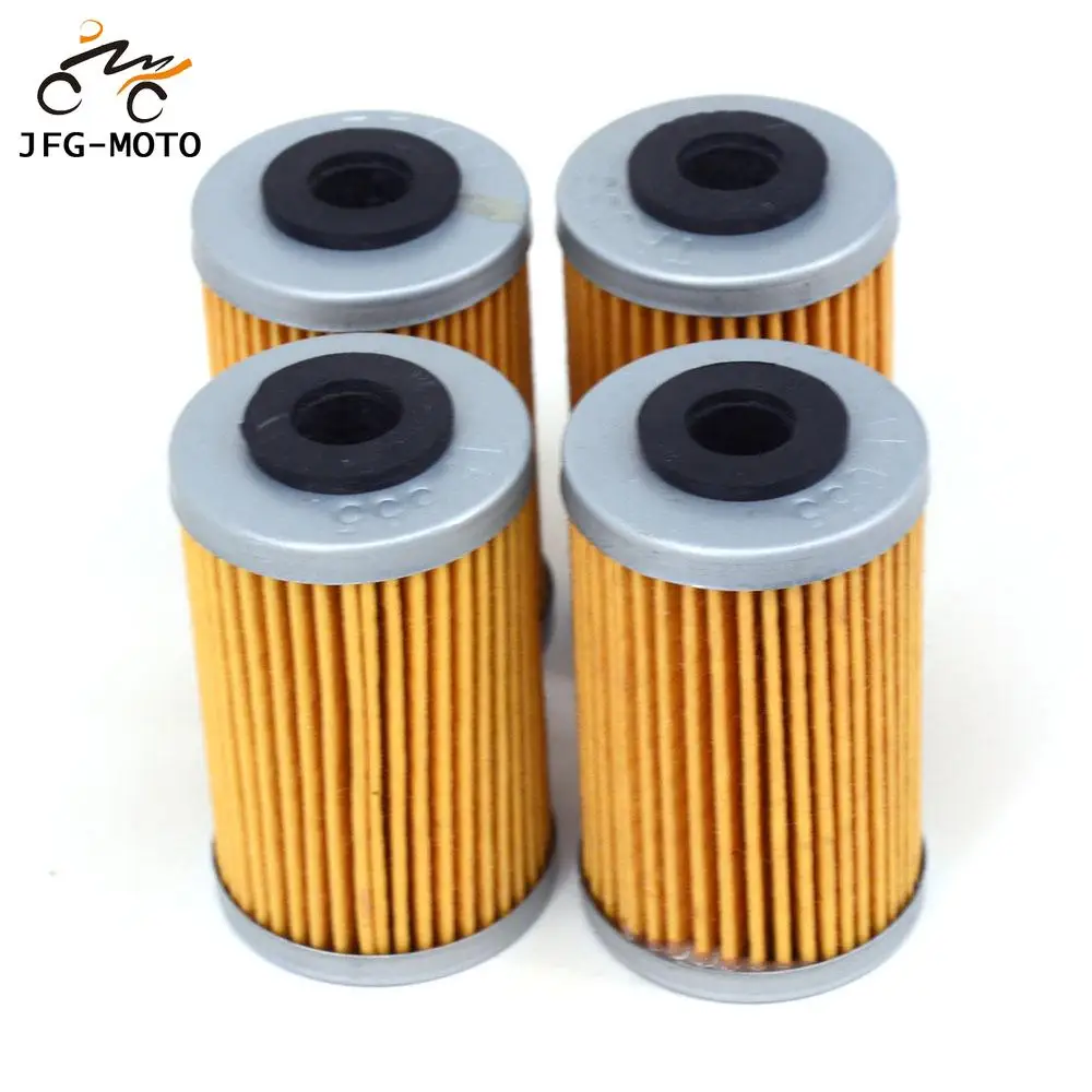 4Pcs Oil Filter For KTM Duke RC 125 200 390 RC R EXC 250 400 450 SX MXC EXC 520 525 SXC 625 Enduro Factory Supermoto