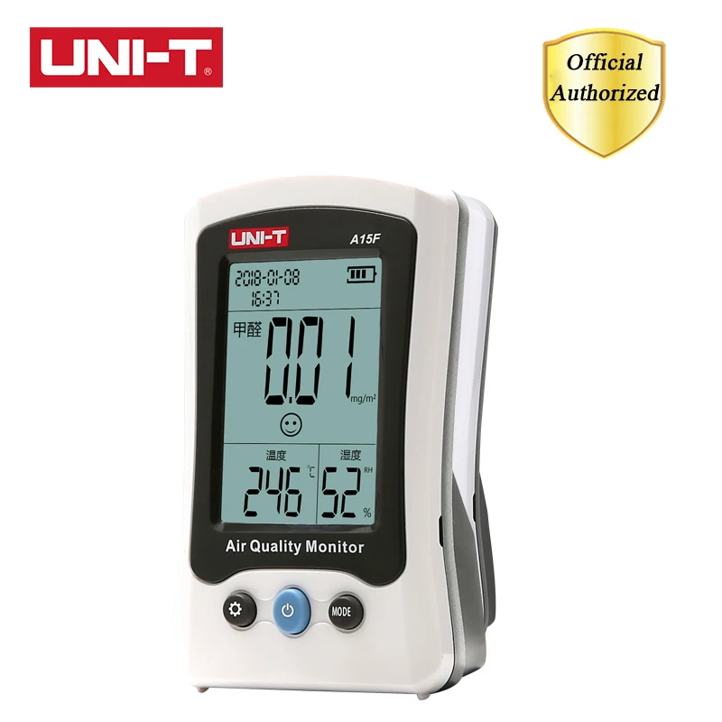 

UNI-T A15F Formaldehyde Test Temperature Humidity Measurement LED Backlight Air Quality Monitor PM2.5 Visual Backlight Alarm