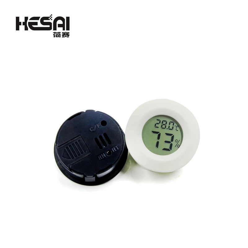 Round Mini LCD Digital Thermometer Hygrometer Refrigerator Freezer Tester Indoor Convenient Temperature Sensor Hygrometer