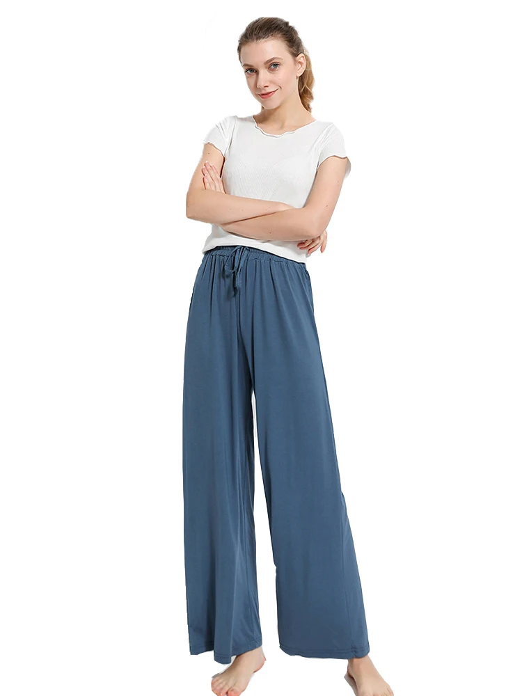 2024 New High Waist Drape Modal Loose Large Size Thin Wide-leg Pants Women\'s Summer All-match Trousers Casual Straight-leg