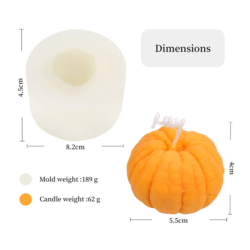 3D Orange Silicone Candle Mold Fruit Handmade DIY Craft Turn Sugar Custom Wax Scented Candles Cake Baking Pan Pastry Dessert