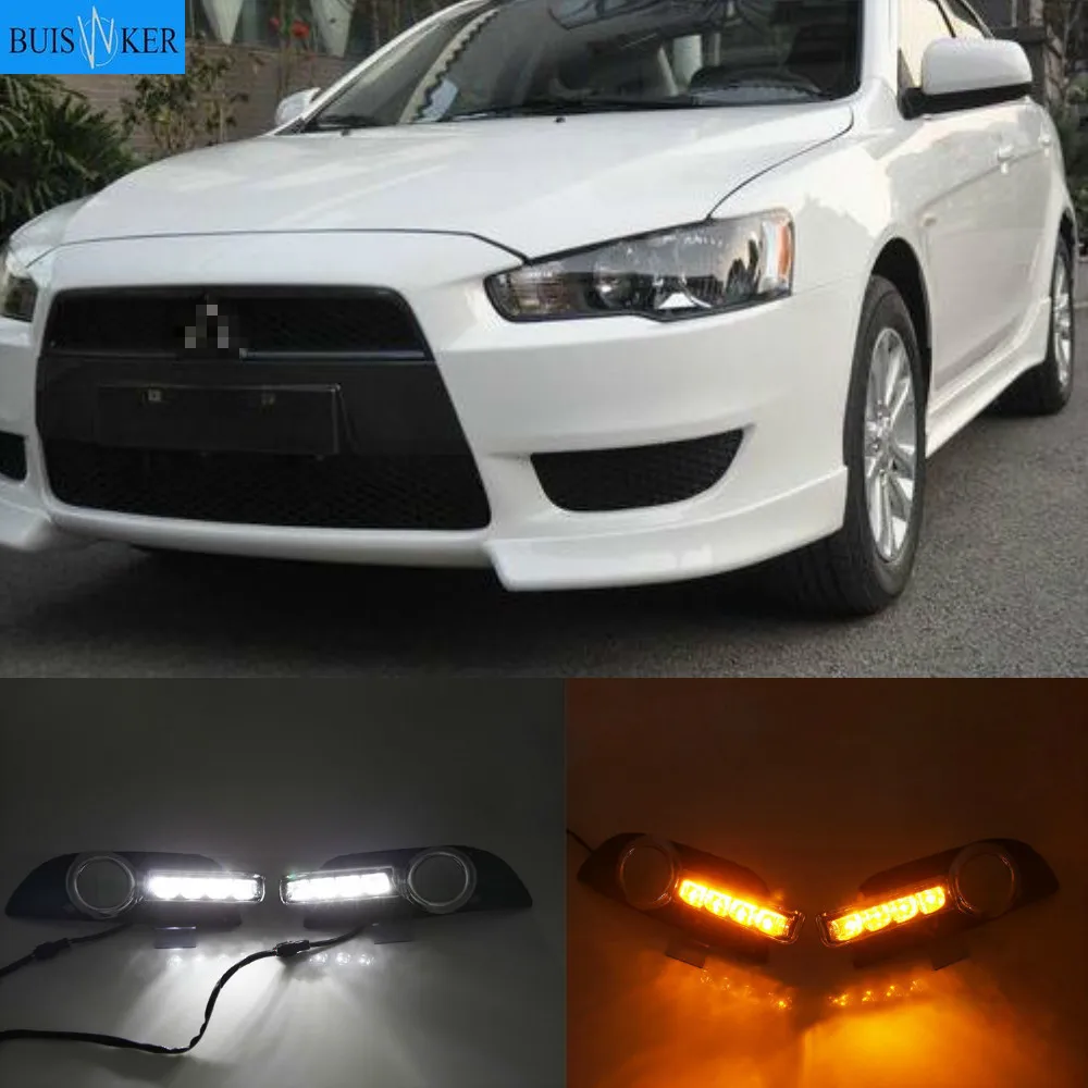 

Car 1 Set For Mitsubishi Lancer EX 2009 2010 2011 2012 2013 2014 LED DRL Daytime Running Lights Daylight Fog Head Lamp