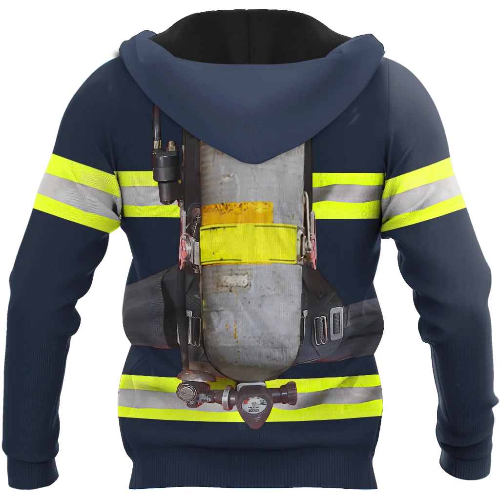 Customize Name Brave Firefighter 3D Printed Men Autumn Hoodie Unisex Hooded sweatshirt Streetwear Casual zipper hoodies DK419