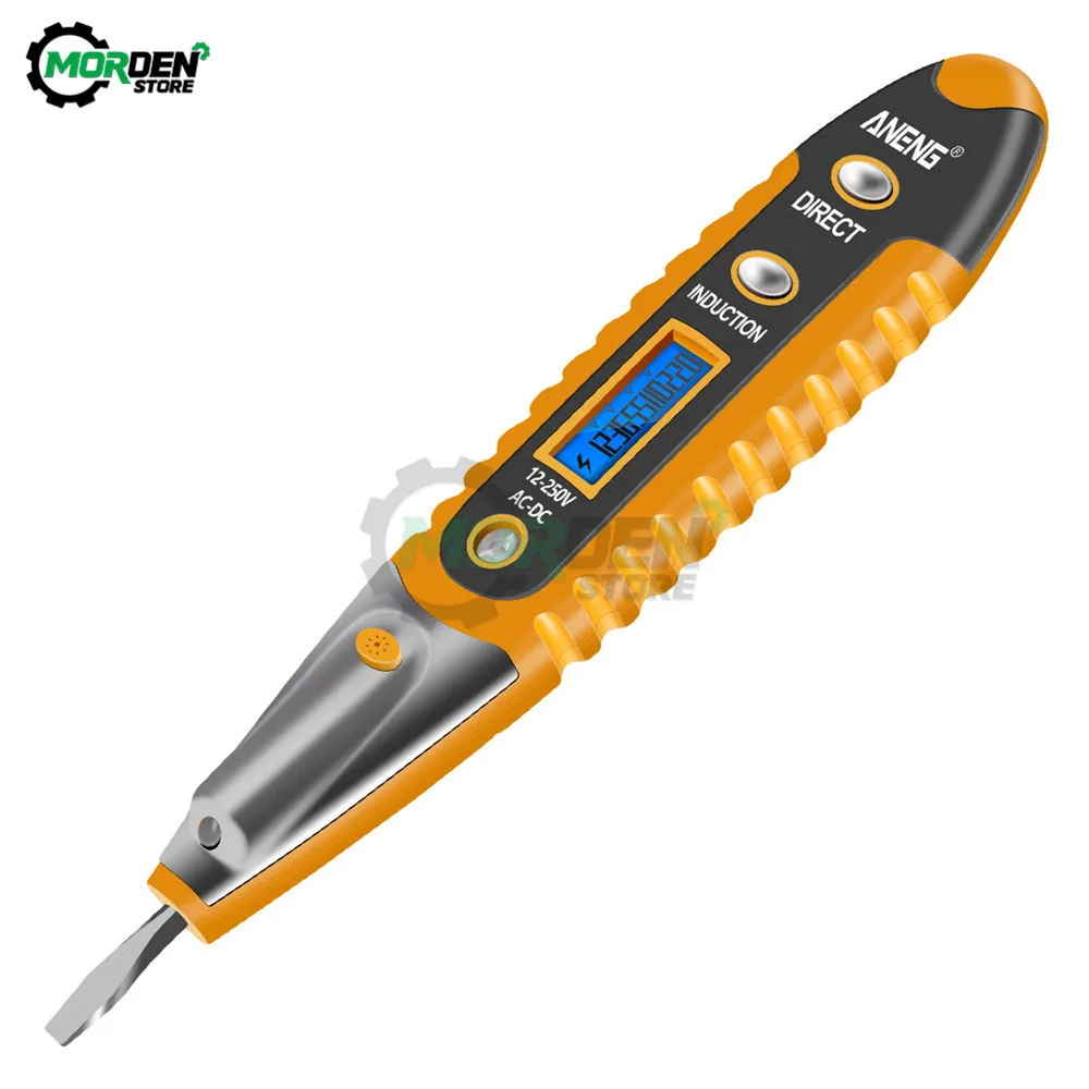 AC/DC 12-250V Digital Test Pencil Tester Electrical Voltage Detector Pen LCD Display Screwdriverfor Electrician Tools