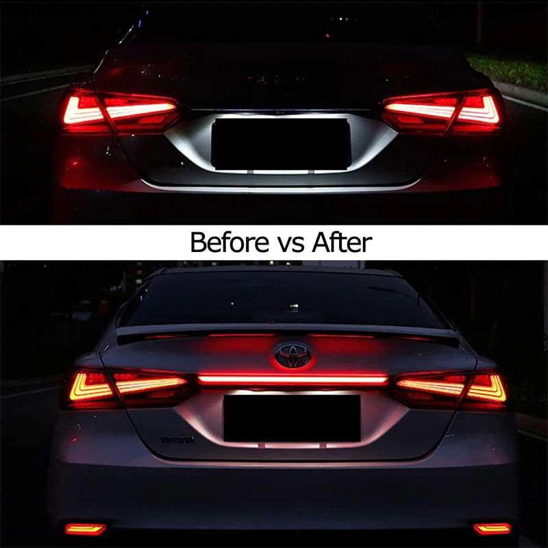LED Rear Tail Light Trunk Bar Compatible with 2018 2019 2020 2021 2022 2023 Toyota Camry Dynamic Sequential Stroboscopic Turn Signal Lamp DRL Brake Taillight (Red Lens) - view 3