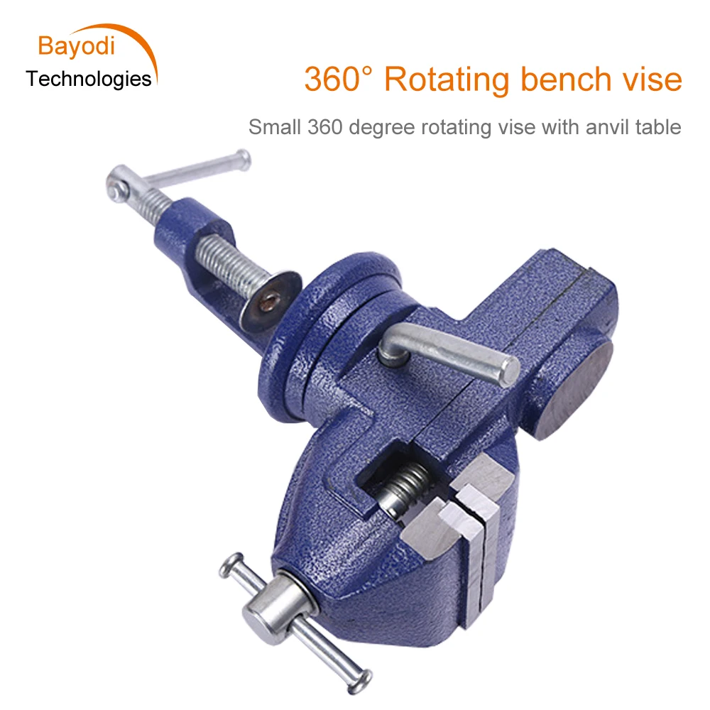 50mm/60mm/65mm Table Vise 360 Degrees Universal Rotation Table Vise Activity With Anvil Small Cast Iron Table Vise