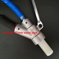 High Flow Boron Carbide Sandblasting Gun Head For Automatic  Machine, Connect 27mm Sand Pipe