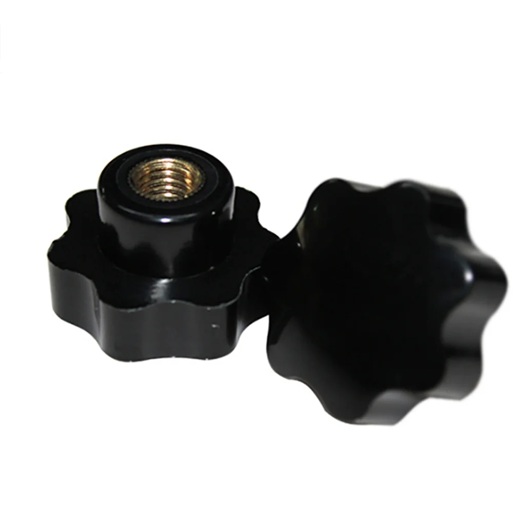 5Pcs M6 Plum Bakelite Hand Tighten Nuts Handle Star Mechanical Black Thumb 25 OD