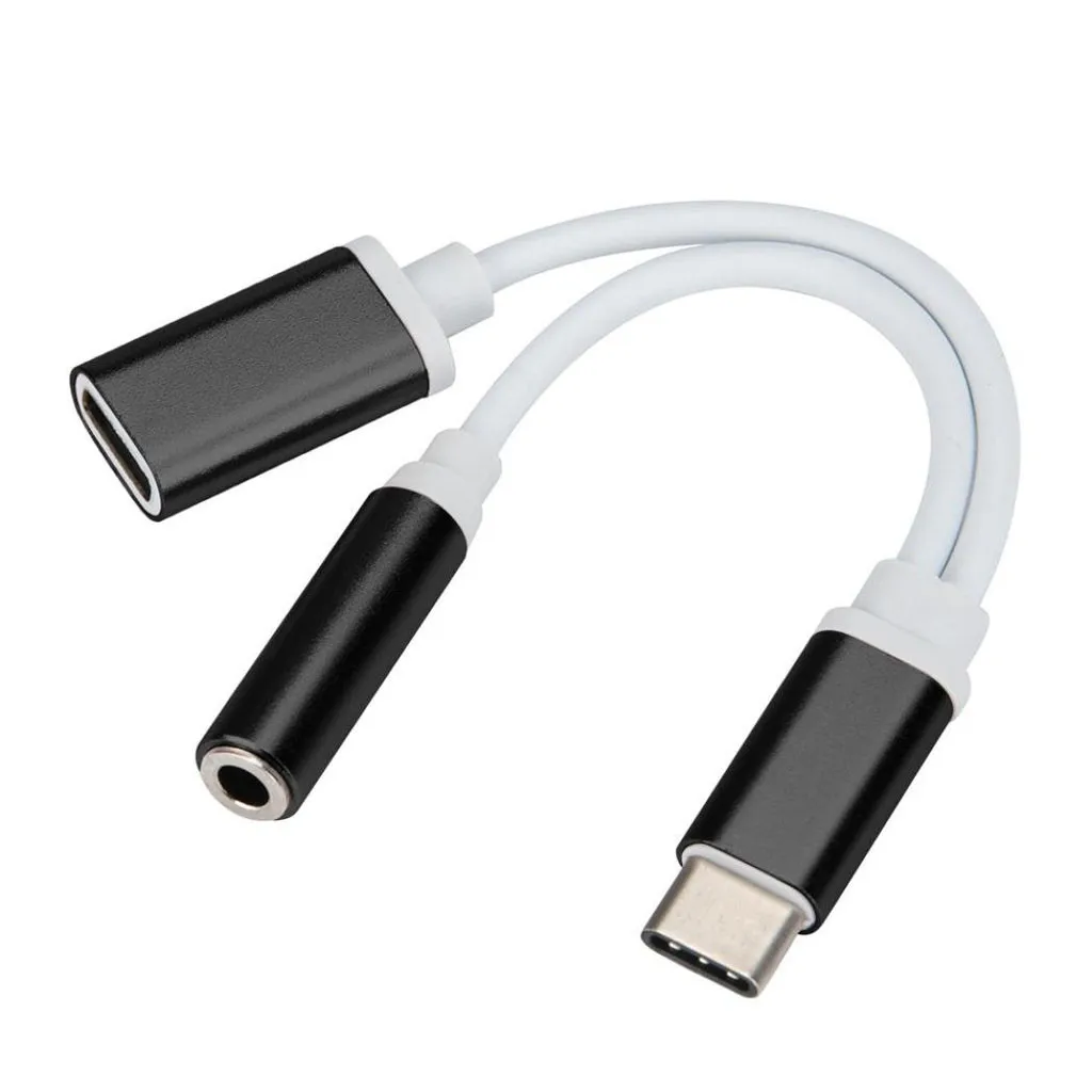 نوع-C المحمول برو محور محول مع USB-C شحن 3.5 مللي متر سماعة جاك AUX الصوت الفاصل محول محول + تهمة كابل 19Oct