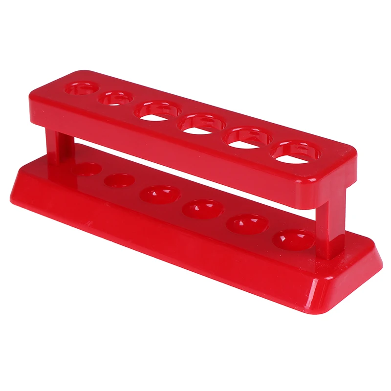 

Hot sale Lab School Supplies Red Plastic Test Tube Rack 6 Holes Holder Support Burette Stand Laboratory Test tube Stand Shelf