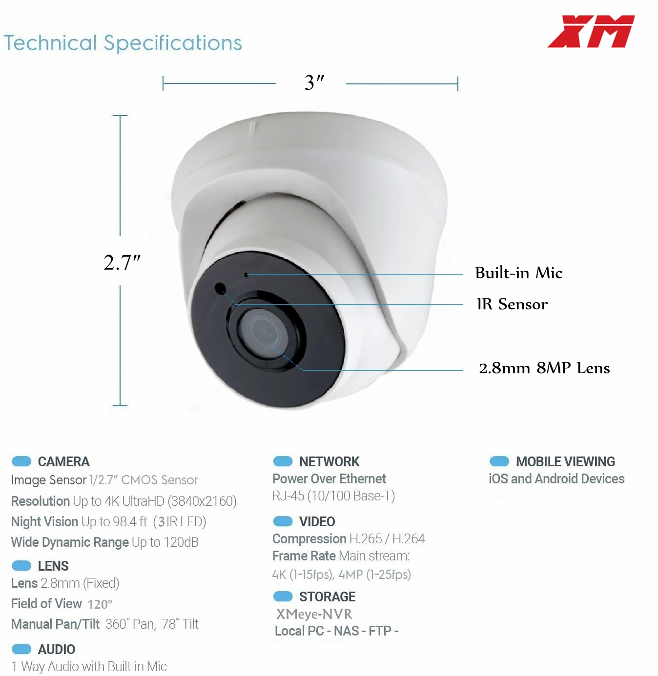 Imagem -06 - Câmeras de Segurança Cctv com Detecção de Rosto 4k Xmeye 8mp ip Poe ai Áudio Interior Vigilância por Vídeo para Sistema Nvr H.265