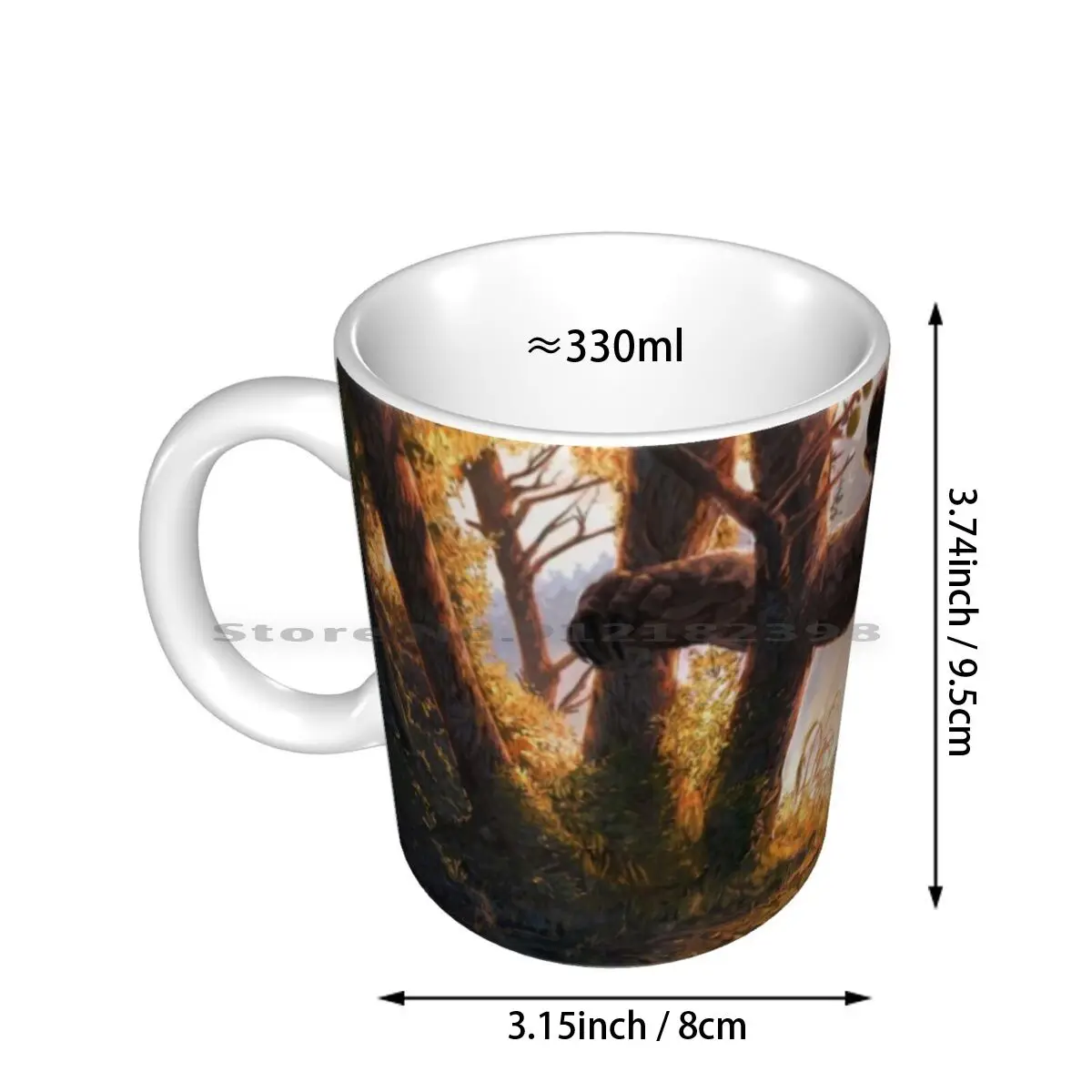 Giant Ground Sloth Snacking Ceramic Mugs Coffee Cups Milk Tea Mug Megalonyx Sloth Giant Pleistocene Ice Age Extinct Megafauna