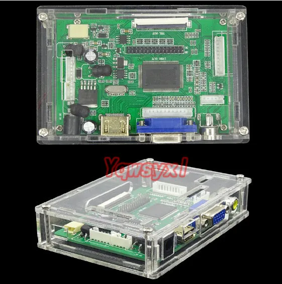 Yqwsyxl dla PCB800099 płyta sterownicza VGA przezroczyste pudełko HDMI tworzywo akrylowe powłoki kontroler LVDS płyta sterownicza powłoka ochronna