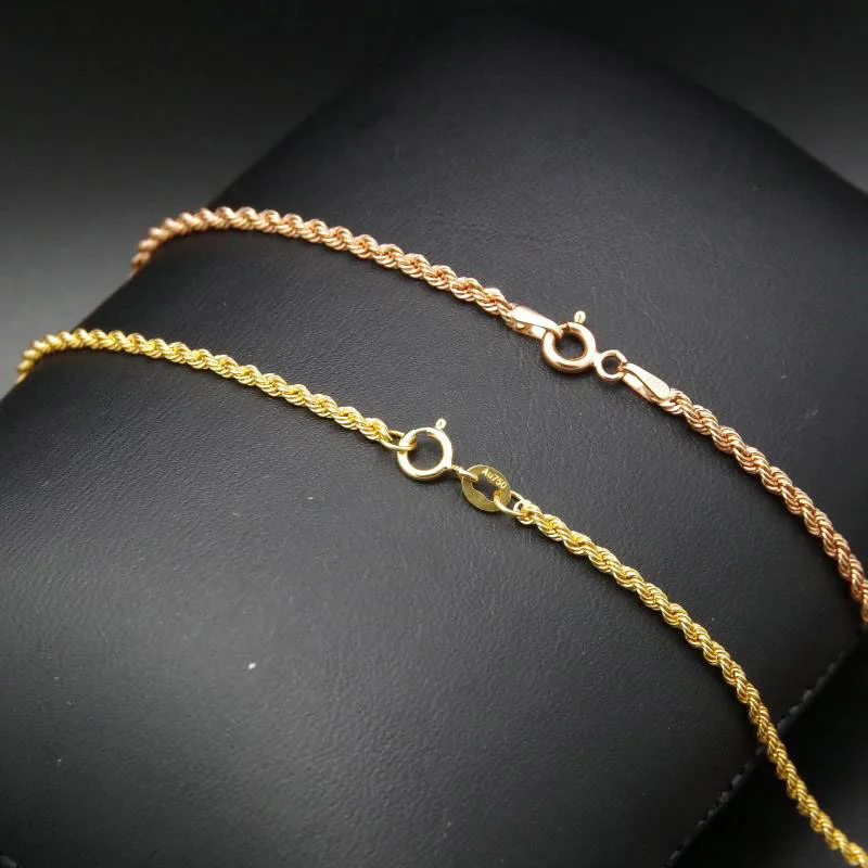 Sinya 18k Au750 Gold Jewelry Accessories Necklace Bracelet DIY Rope Chain For Women ladies Mom Girls Man Best Gift