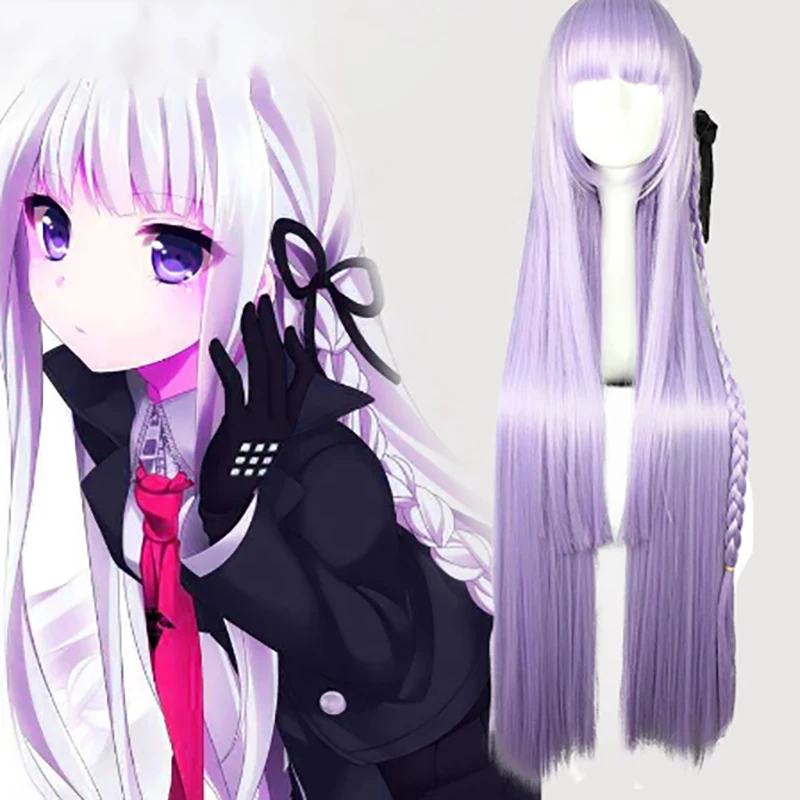 HAIRJOY Dangan Ronpa Kyouko Kirigiri fioletowe peruka do Cosplay długie proste włosy syntetyczne peruki