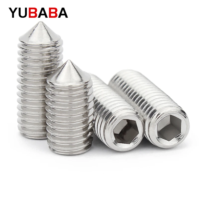 Hexagon Socket Set Screws With Cone Point M2.5/M3/M4/M5  304 Stainless Steel Cone Point Screw  ISO 4027