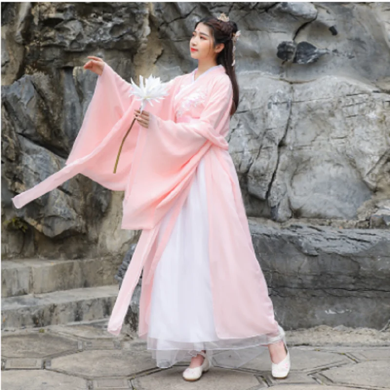 

New fresh and beautiful ancient costume fairy elegant photo photography cos hanfu full set