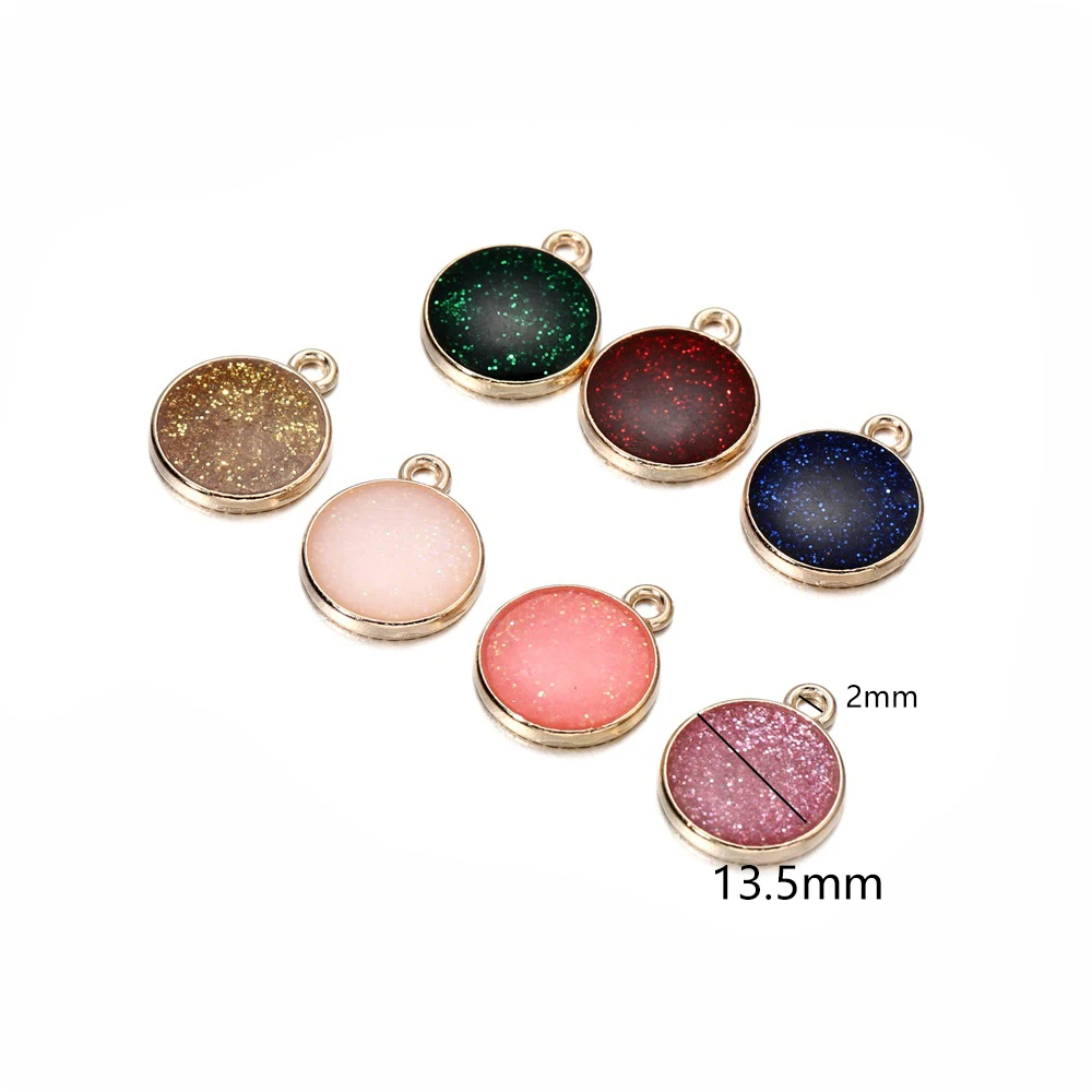 10pcs/bag Mixed Shape Charms Pendants Enamel Metal Necklace Bracelet Charm Connector For DIY Jewelry Making Supplies Accessories