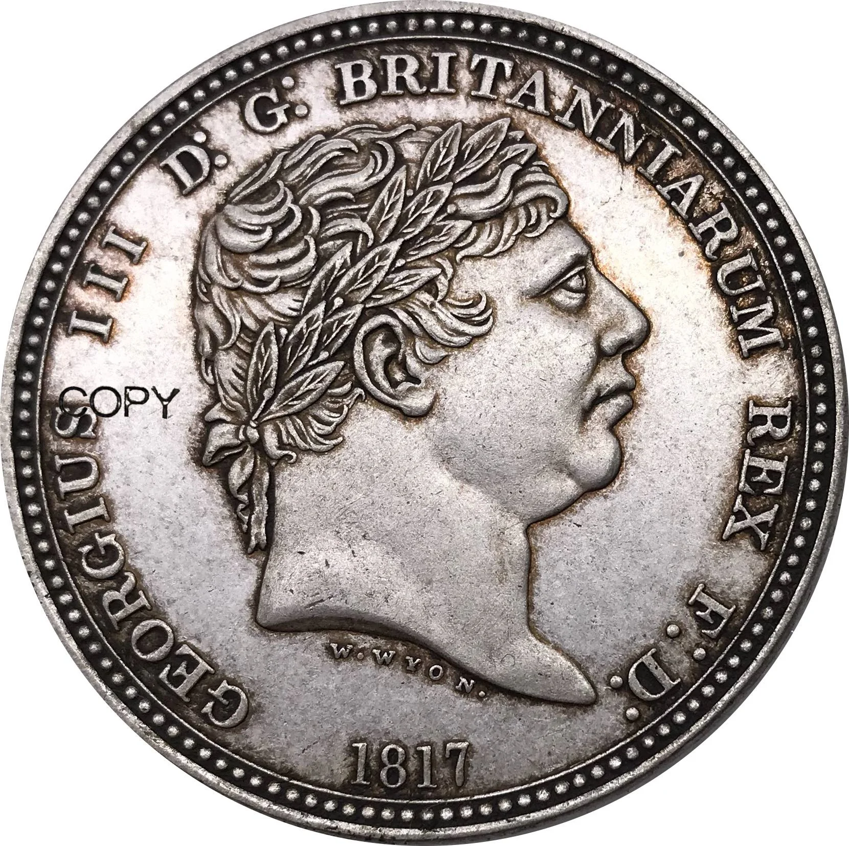 UK 1817 Coin 1 Crown - George III, модель с тремя гранями, металлический Серебряный сувенир 90%, коллекционные предметы