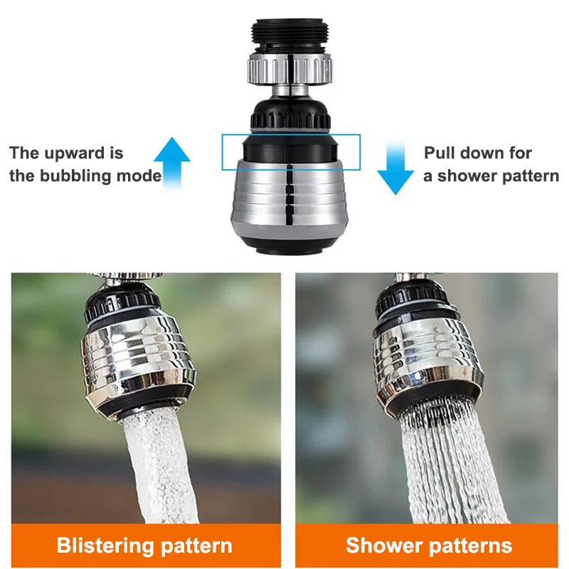 Modes 360 Rotatable Bubbler Water Saving High Pressure Nozzle Filter Tap Adapter Faucet Extender Bathroom Kitchen Accessories