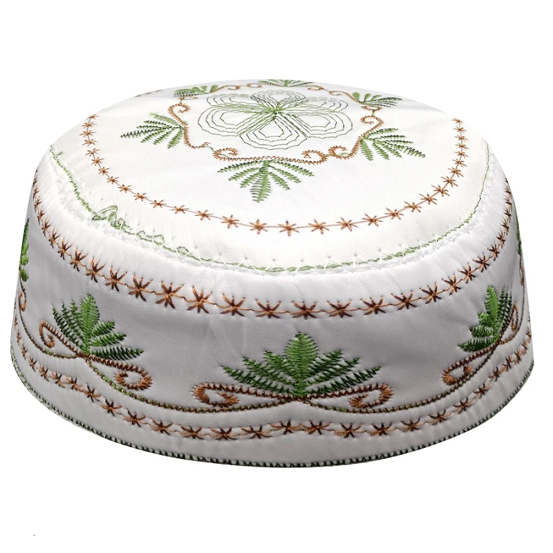 

Bonnet Muslim Musulman Men Caps Islam Kippah Cotton Hats Satin Kippot Kippa Moslim Jewish Hat Juif Prayer Hats Man Green Cap