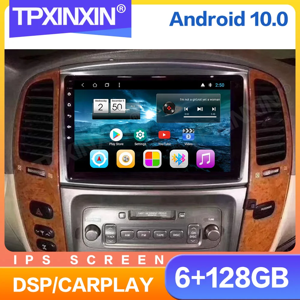 

Автомагнитола 2DIN, Android 10 для Lexus LX470 2004-2006 LC100 2003-2007, мультимедийный видеомагнитофон, плеер, навигация, головное устройство, GPS