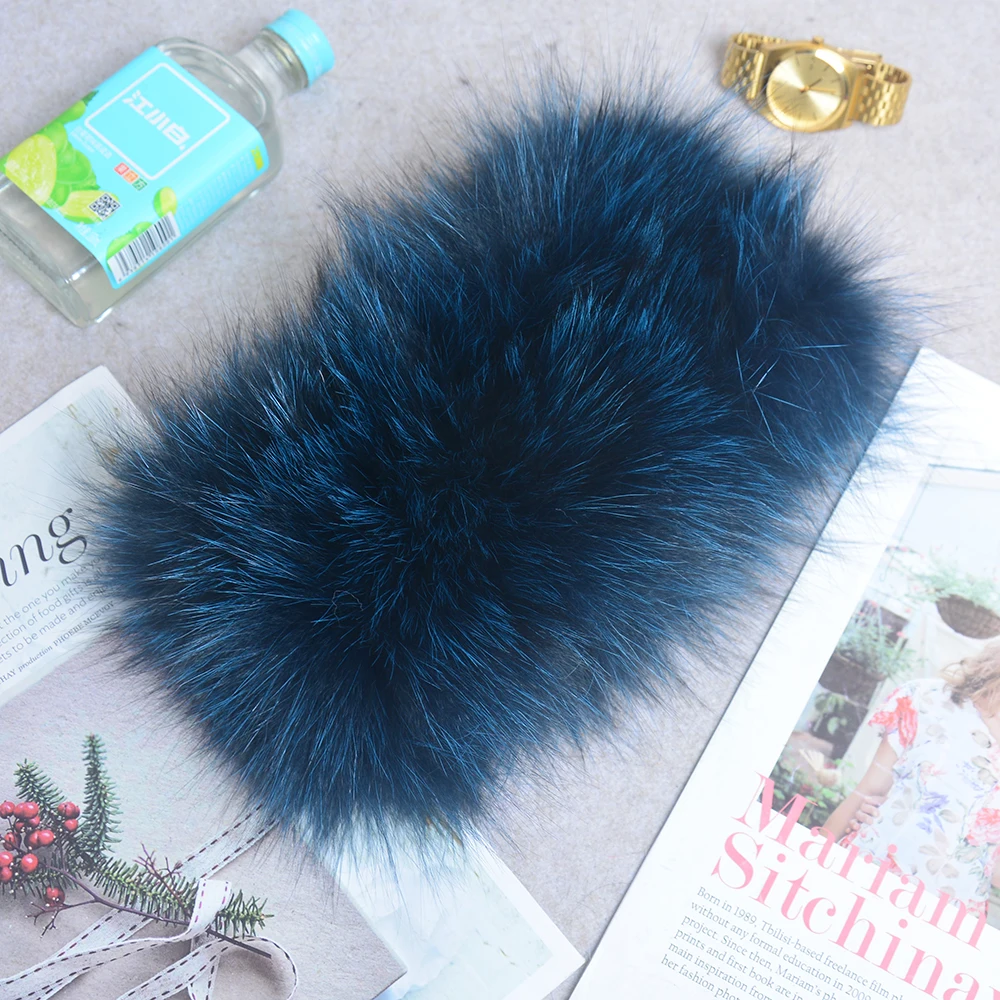 New Real Fox Fur Scarf Fur Headbands Women Winter Ring Fox Fur Scarves Luxury Neck Warmer Good Elastic 100% Natural Fur Mufflers