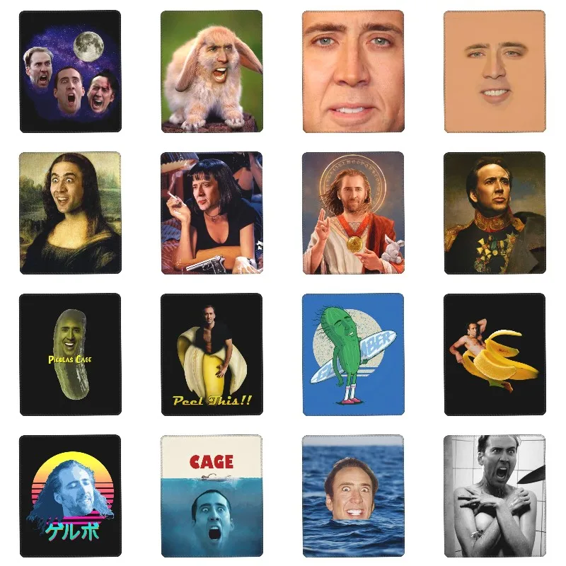 Nicolas Cage Funny Meme Mouse Pad Customized Anti-Slip Rubber Base Gamer Mousepad Accessories Office Computer PC Desk Mat