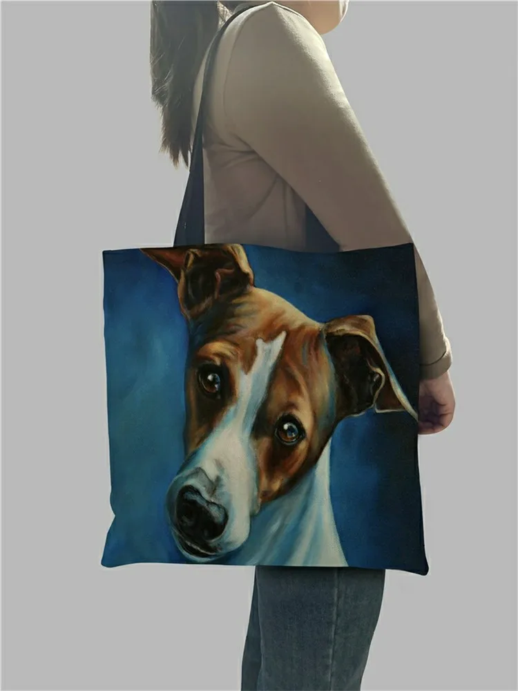 Personalized Oil Painting Greyhound Dog Prints Totes Bags Designers Durable Shopping Travel Sport Bags Women Casual Handbag