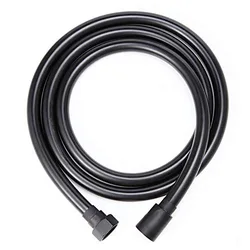 PVC High Pressure Silver & Black  Smooth Shower Hose For Bath Handheld  Head Flexible   360° rotation