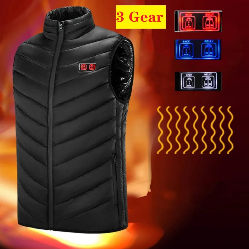 Chaqueta con calefacción de 11 áreas USB para hombre y mujer, chaquetas con calefacción eléctrica para exteriores, abrigo térmico deportivo cálido,