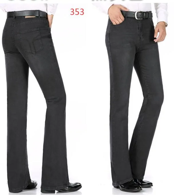 Men's Flare Jeans Mid-Rise Elastic Flare Jeans Fashion Men Flare Jeans Men's Denim Pants Multiple Color Size 26-40 - Image 3
