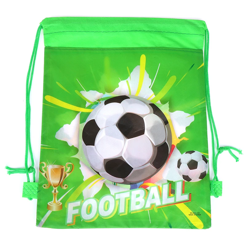 Football Non-woven Drawstring Bag Backpack Kids Travel School Decor Gift Bags