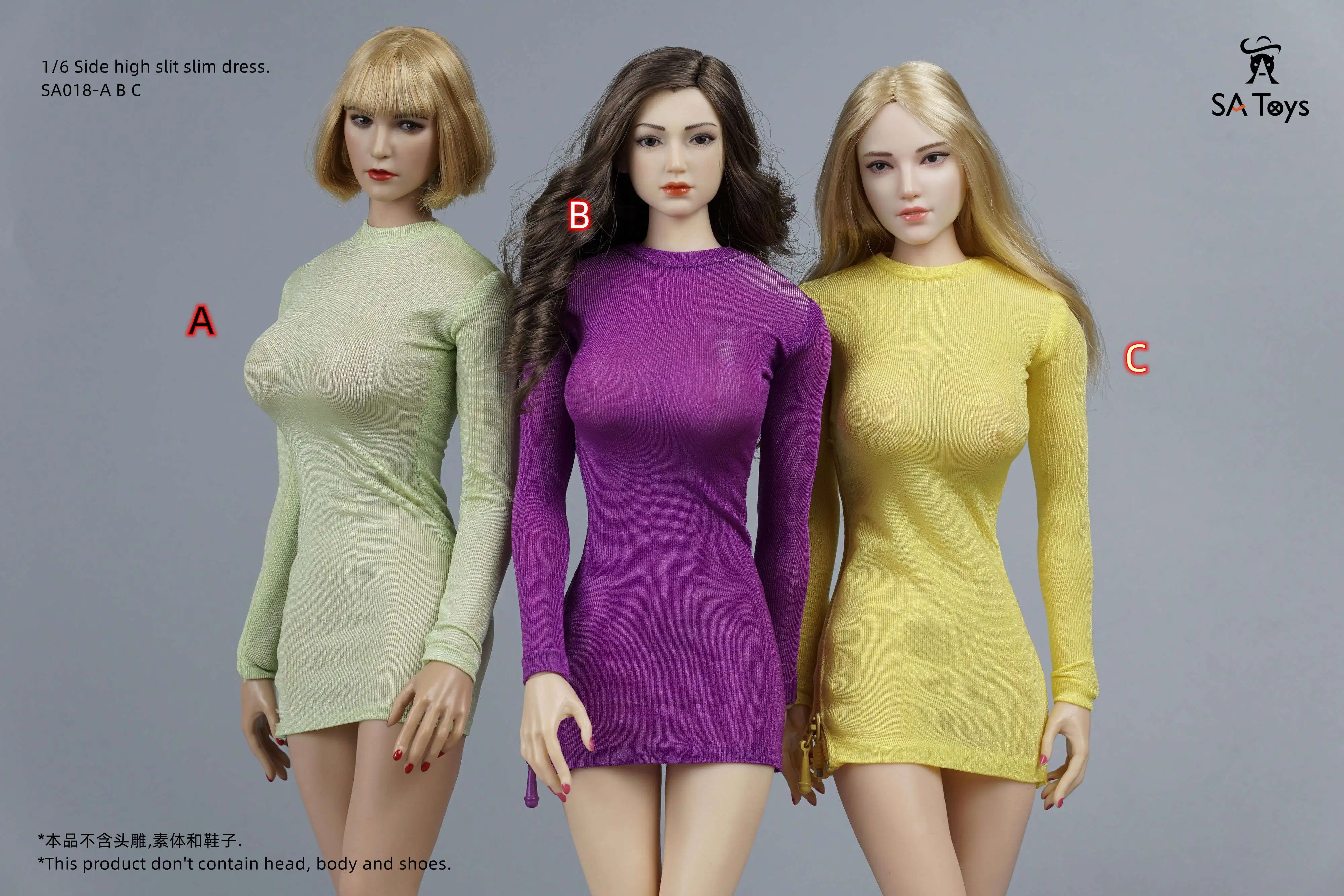 

SA Toys SA018 1/6 Женский солдат Узкое платье эластичная боковая молния с высоким разрезом 6 цветов Сумка ягодиц для 12 дюймов TBLeague JIAOU actio
