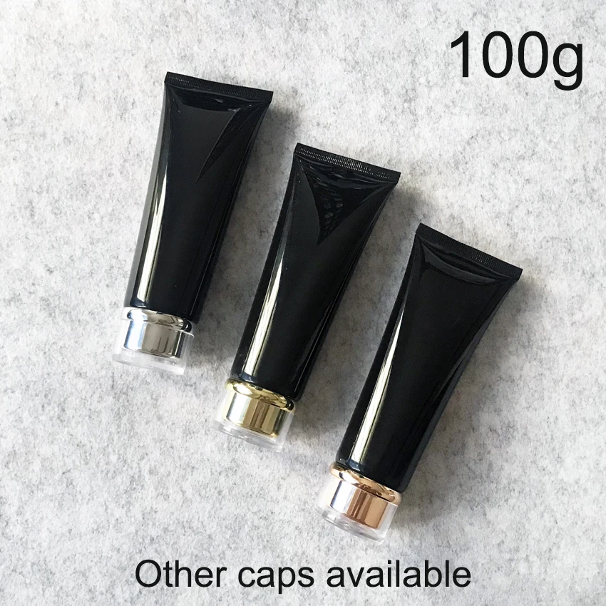 

Black 100ml Plastic Cream Tubes 100g Makeup Cosmetic Skin Care Lotion Butter Cheese Body Wash Packaging Containers Bottles 30pcs