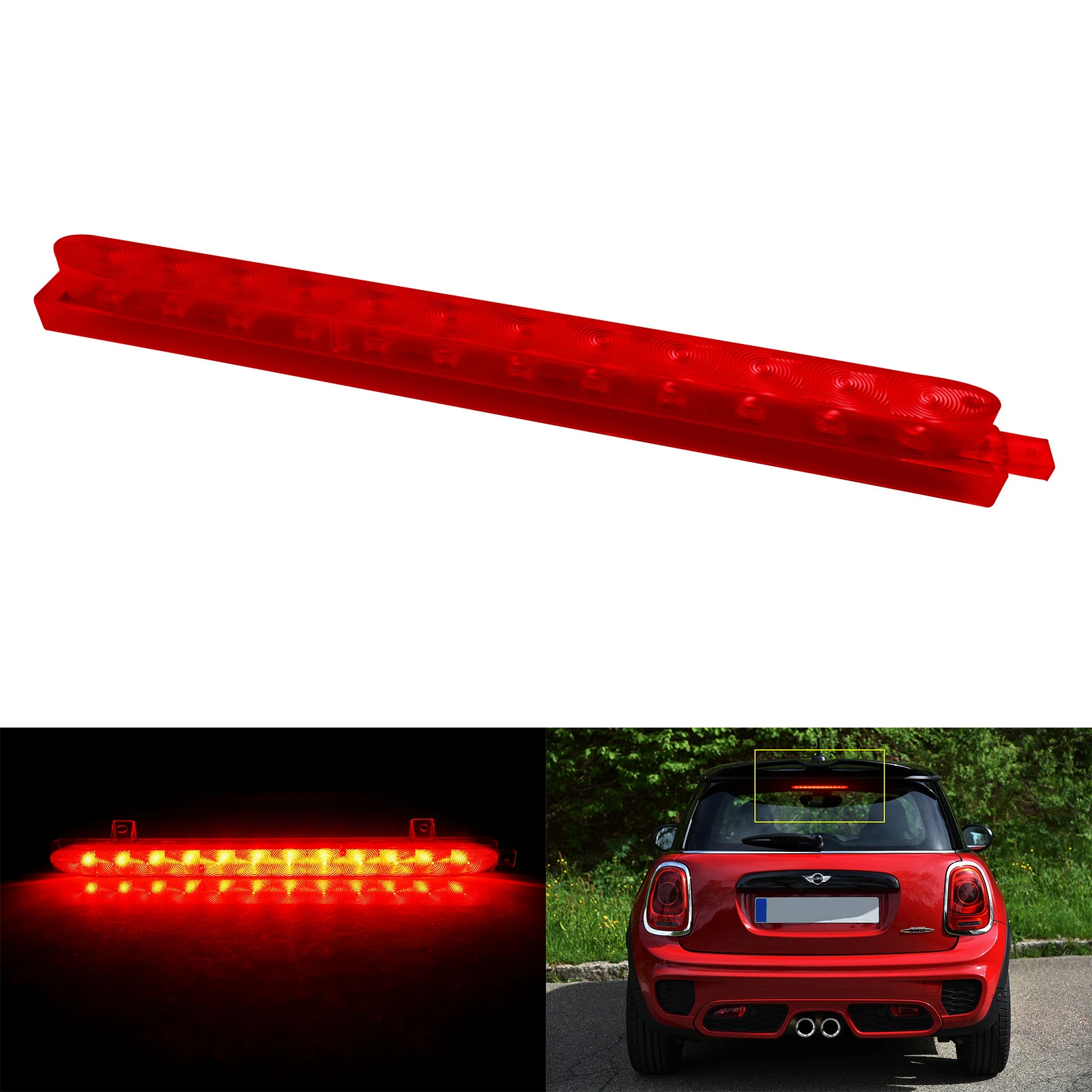 12 SMD Red LED High Level Third Brake Stop Light For Mini Cooper F55 F56 2013-up