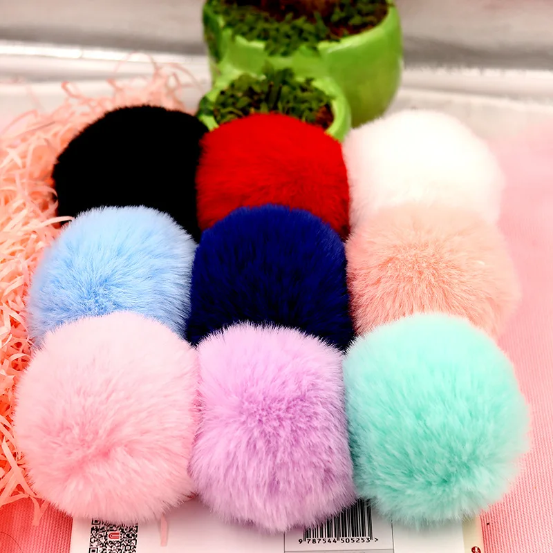 1 pz fai da te Pompon palla 8cm imitare palle di pelliccia di coniglio pon pon artigianato cucito su sciarpa lavorata a maglia cappelli pelliccia