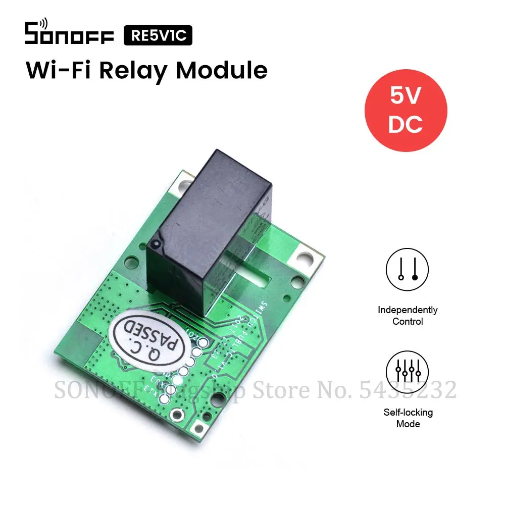 Itead SONOFF RE5V1C Wifi Relay Module Switch 5V DC e-Welink Remote Power Relay Switch Inching/Selflock Mode For Smart Home