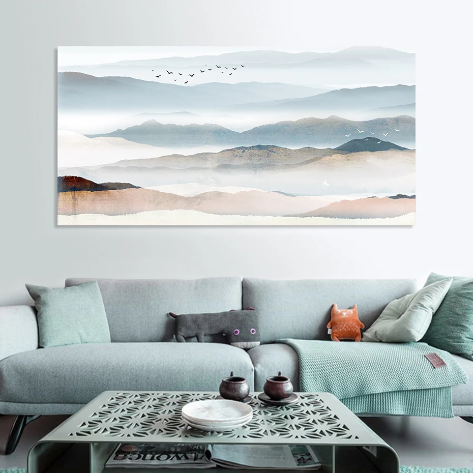 

Modern Abstract Landscape Large HD Canvas Painting Poster Wall Art Pictures Bedroom Living Room Decoration Office Home Decor