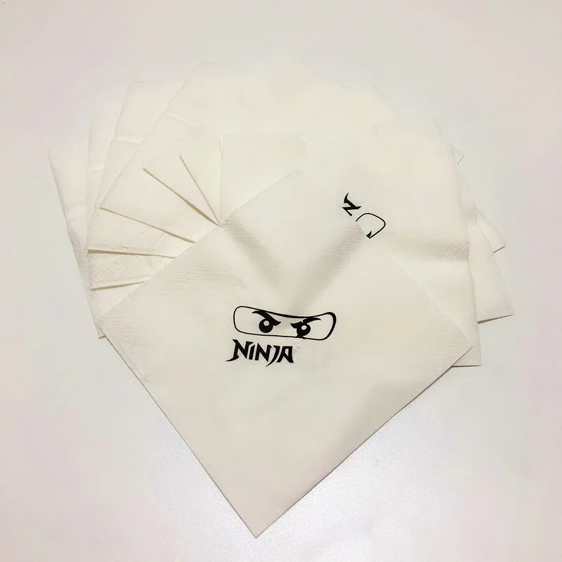 10pcs Ninja Napkins for Happy Birthday Party Cartoon Napkin Kids Favors Decoration Supplies Cartoon Theme Decoration