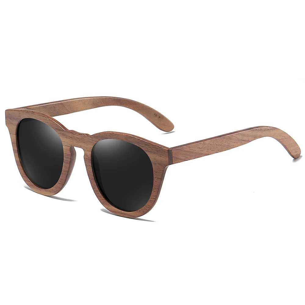 GM Natural Walnut Wooden Sun glasses for Men Polarized Sunglasses Bamboo  Oculos de sol masculino feminino S855