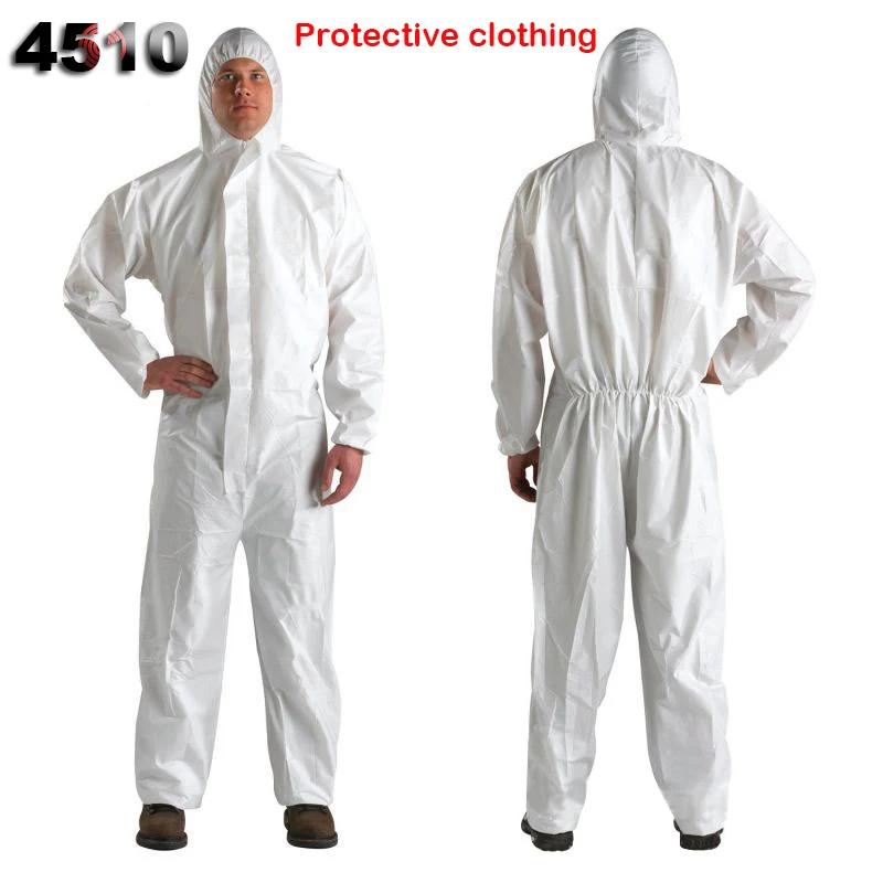 

4510 Safety protective clothing white With a hat Disposable protective clothing dust-proof Painting Clean clean clothes